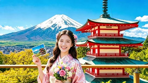 한국어 가이드🚩후지산 인생샷 당일치기：센겐공원, 가와구치호, 오시노, 혼마치,야마나카코